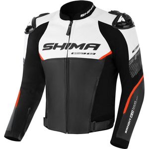SHIMA - BANDIT - Motorjack - Rood - Leer - Met Rugbeschermers