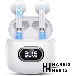 Wireless Earbuds - Draadloze Oordopjes Met Bluetooth 5.3 - USB-C - wit Harris and Hertz