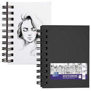 OXFORD Skizzenbuch Sketchbook DIN A6 blanko, schwarz Hardcover 80 Seiten