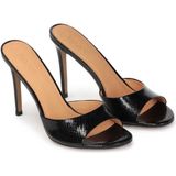 Muiltjes - Leer - Wit - Hoge Hak