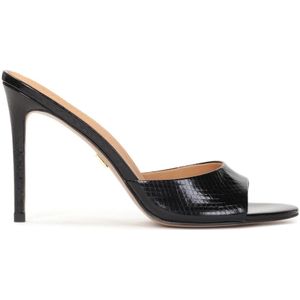 Muiltjes - Leer - Wit - Hoge Hak