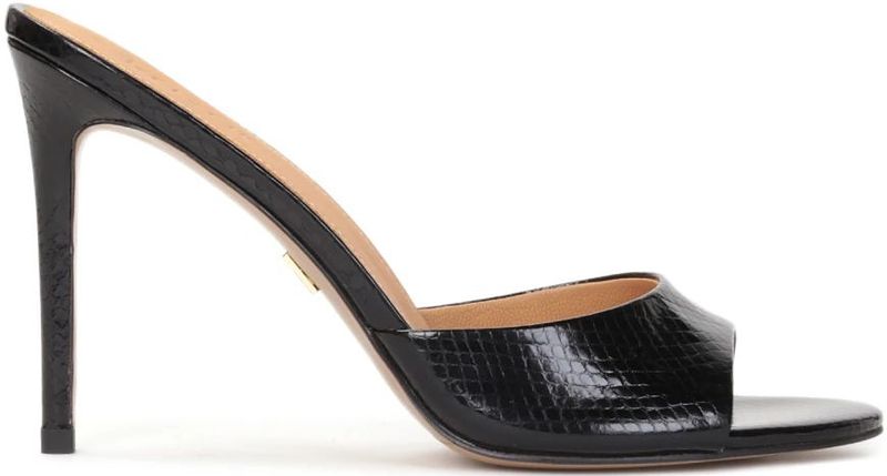 Muiltjes - Leer - Wit - Hoge Hak