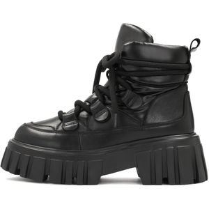 Kazar - Dames Laarzen - Zwart - Leer - Zwarte Laarzen met Zachte Bovenkant