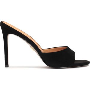 Suede black mules on a sleek heel