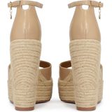 Kazar - Schoenen - Beige - Leer - Wig Sandalen met Koord