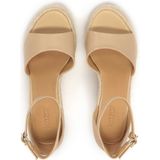 Kazar - Schoenen - Beige - Leer - Wig Sandalen met Koord
