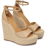 Kazar - Schoenen - Beige - Leer - Wig Sandalen met Koord