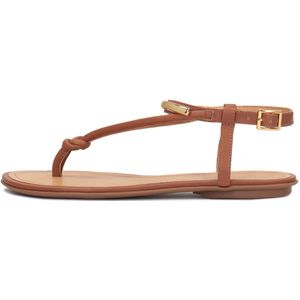 Kazar - Platte Lederen Flip-Flops - Bruin - Dames