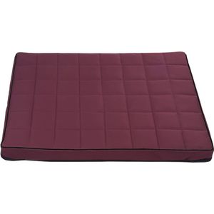 MESTIZO Vigo Geruit - hondenligkussen / Honden- en kattenbed - 80 x 60 x 5 cm - Bordeaux met zwart