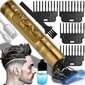 Retoo Tondeuse Baardtrimmer Haartrimmer Detailbaardscheerapparaat Elektrisch USB Draadloze Tondeuse Oplaadbaar Professionele Zelfslijpende stalen mesjes T-Blade voor Heren Kinderen en Familie