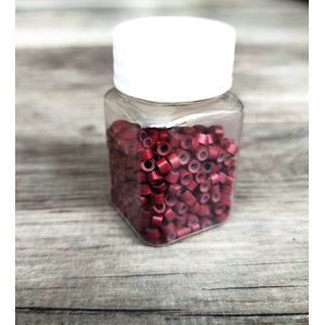 Microringen met siliconen voor extensions 500stuks - Bordeaux (Ø 5mm)