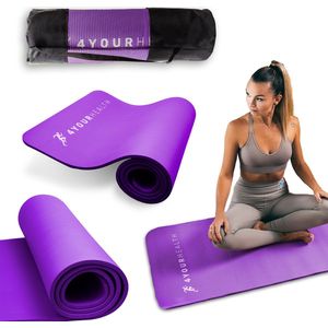 Yogamat - Fitness Mat Paars - Met Draagtas - Anti Slip Yoga Mat - Yoga mat extra dik- Sportmat
