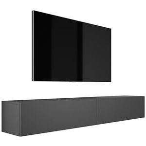 3E 3xE living.com Hangende tv-kast (Breedte: 2 x 100 cm. Hoogte: 34 cm. Diepte: 32 cm) lowboard, tv-meubel, antraciet.