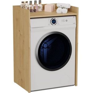 3E 3xE living.com Badkamerkast voor wasmachine, op duurzame voet met legplank - Artisan eik, 64 cm x 97,5 cm x 50 cm, badkamerrek, badkamerzuil