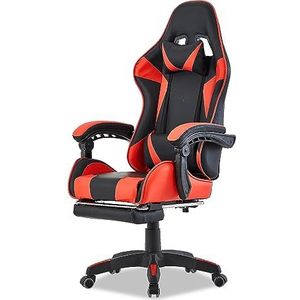 Walden Gaming stoel bureaustoel ergonomische kantoorstoel bureaustoelen gaming stoel rugleuning zithoogte verstelbaar draaistoel racing office computer ergonomische video game stoel (rood)