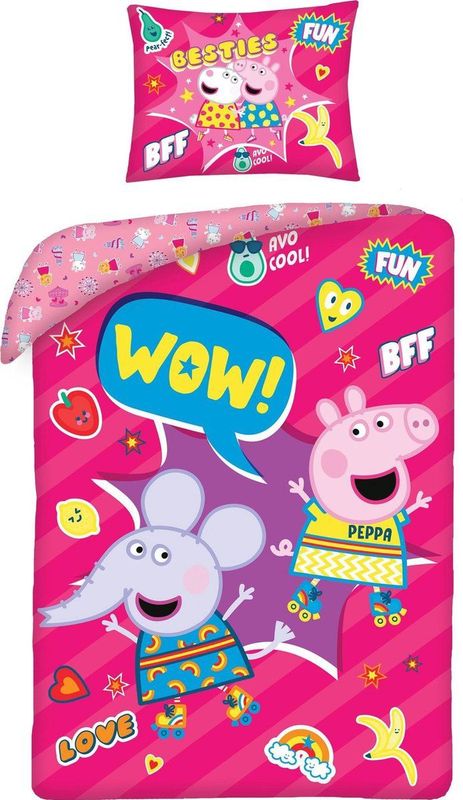 Peppa Pig Dekbedovertrek Wow! - Eenpersoons - 140 x 200 cm - Katoen
