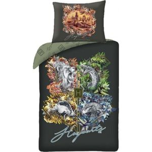 Harry Potter Dekbedovertrek Zweinstein Logo - Eenpersoons - 140 x 200 cm - Katoen