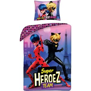 Miraculous Dekbedovertrek Super Heroez Team - Eenpersoons - 140 X 200 cm - Katoen