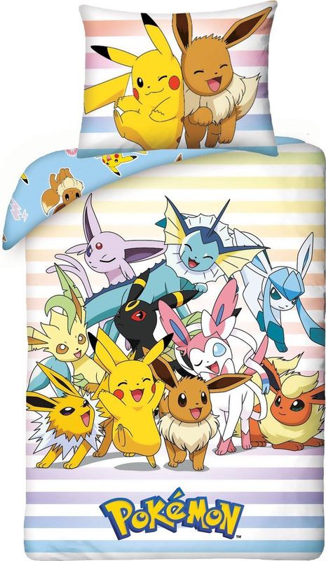 Pokémon Dekbedovertrek Catch 'Em All - 140 x 200 cm + 70 x 90 cm - Katoen
