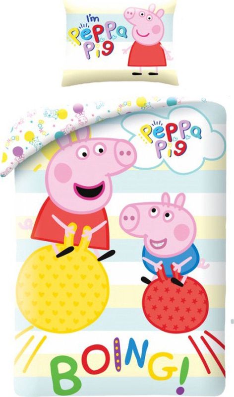 Peppa Pig Dekbedovertrek Boing - Eenpersoons - 140 x 200 cm - Katoen