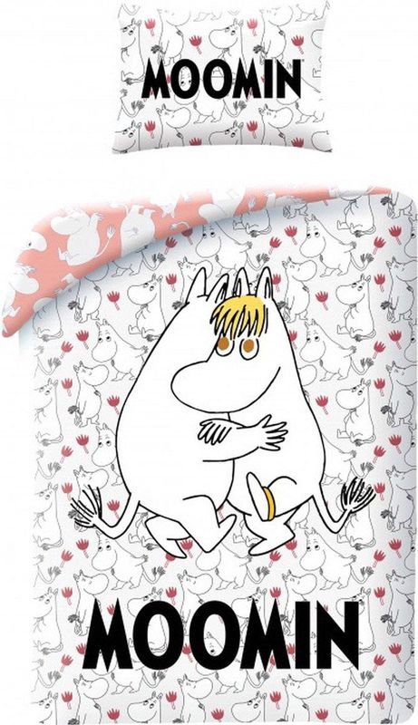 Moomin - Trollvinter - Dekbedovertrek - Wit - Katoen - 140 x 200 cm + 50 x 70 cm