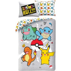Pokémon Dekbedovertrek, Juniors Rule - Eenpersoons - 140 x 200 + 70 x 90 cm - Polyester