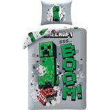 Minecraft Dekbedovertrek, Boom! - Eenpersoons - 140 x 200 cm + 70 x 90 cm - Polyester