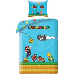 Nintendo Mario Dekbedovertrek 140x200cm Polyester Kussensloop 70x90cm