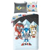 Sonic the Hedgehog - Dekbedovertrek - Blauw - Polyester - Dubbelzijdig Bedrukt
