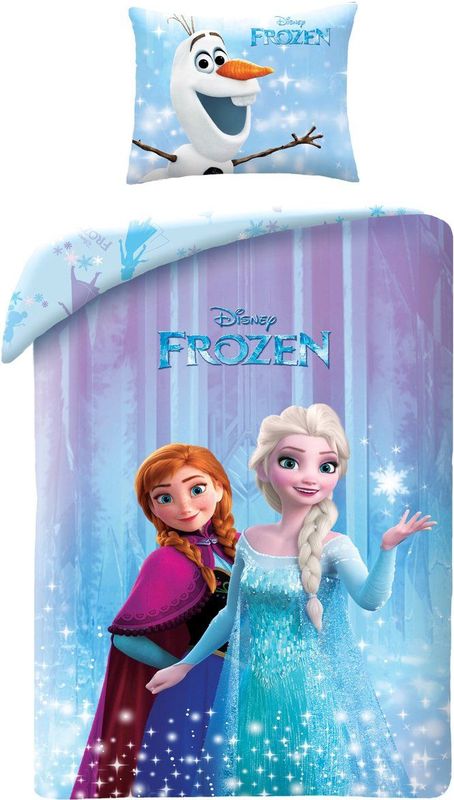 Disney - Frozen Dekbedovertrek - Blauw - Eenpersoons - 140 x 200 cm - Katoen - Inclusief Kussensloop 70 x 90 cm