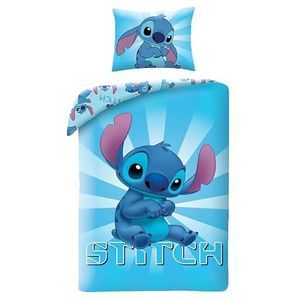 Disney - Lilo & Stitch - Dekbedovertrek - Blauw - Eenpersoons - 140 x 200 cm met Kussensloop 70 x 90 cm