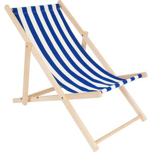 Ligstoel, inklapbare ligstoel, houten ligstoel, relaxstoel, campingstoel, tuinligstoel, reclamewerend, inklapbaar, 119 cm x 58 cm, gestreept patroon, klapstoel van hout