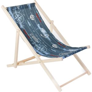 Ligstoel, inklapbare ligstoel, houten ligstoel, relaxstoel, campingstoel, tuinligstoel, weerbestendig, inklapbaar, 119 cm x 58 cm, marinematroon, klapstoel, hout