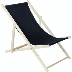Ligstoel, inklapbare ligstoel, houten ligstoel, relaxstoel, campingstoel, tuinligstoel, reclamewerend, inklapbaar, 119 cm x 58 cm, kleur: Zwart, klapstoel van hout