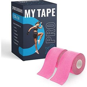 TK-Sports Kinesiotapes 5cm x 5m - Waterdicht & elastisch - Kinesiologie Tape Set in versch. kleuren - Kinesiotape, Physio Tape (set van 2, roze)