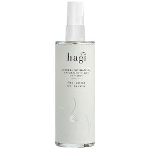 Hagi Natural Intieme Olie | Intieme verzorging, na het scheren en waxen | Hydrateert de huid | met Lijnzaadolie, Katoenolie en Macadamiaolie | Massageolie | Veganistisch | 100 ml