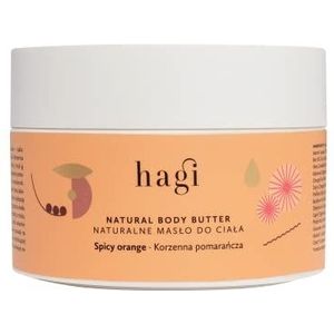 HAGI Natural Spicy Orange Body Butter, Lichaamsboter, met Shea Butter, Cacao Butter, Mango Butter, Vitaminen C en E, Hyaluronzuur, Sinaasappelgeur, Pittige Geur, 200 ml
