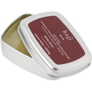 Hagi Whisky Barber Natuurlijke Pomade voor Baard en Snor, voor Styling, met Hopextract, Cupuacu-boter, Denolie en Candelillawas, Whiskygeur, 70 ml