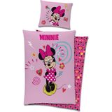 Minnie Mouse - Dekbedovertrek - Roze - 100% Katoen - Inclusief Kussensloop