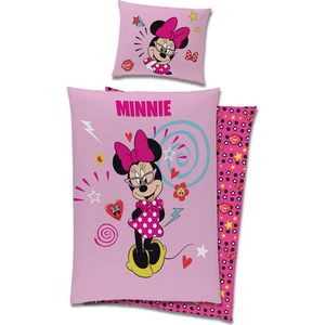 Minnie Mouse - Dekbedovertrek - Roze - 100% Katoen - Inclusief Kussensloop