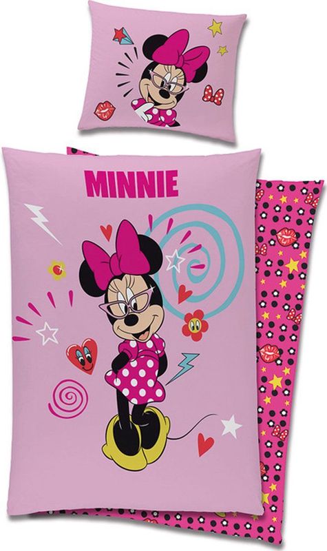 Minnie Mouse - Dekbedovertrek - Roze - 100% Katoen - Inclusief Kussensloop
