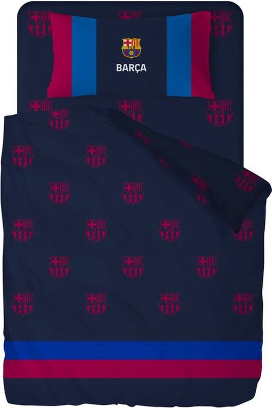 Fc Barcelona Dekbedovertrek Logo's 240 X 220 Cm (Kussensloop 45 X 175 Cm)