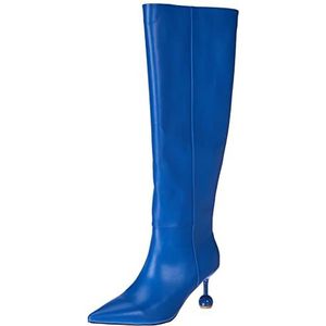 L37 HANDMADE SHOES Dames Move to The City Knee High Boot, Blauw, 38 EU