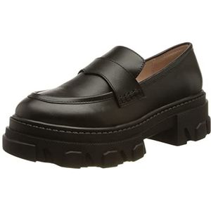 L37 HANDMADE SHOES Loaferdames roulette, zwart.