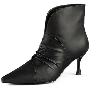 L37 HANDMADE SHOES Enkellaarsjes voor dames, natuurlijk leer, handgemaakte schoenen, unieke stijl, End of The Night Ankle Boot, zwart, 36 EU, zwart, 36 EU