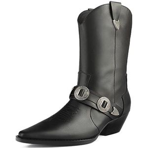 L37 HANDMADE SHOES Cowboylaarzen voor dames, natuurlijk leer, handgemaakte schoenen, unieke stijl, Cast In Steel Western Boot, zwart, 40 EU, zwart, 40 EU