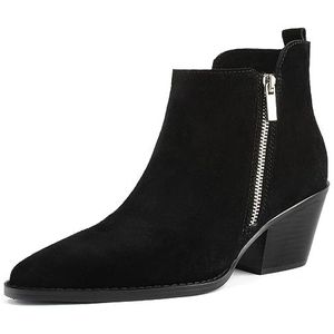 L37 HANDMADE SHOES Enkellaarsjes voor dames, suède, handgemaakte schoenen, unieke stijl, Forest Fire enkellaars, zwart, 36 EU, zwart, 36 EU