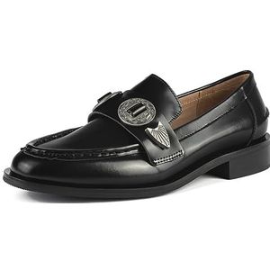 L37 HANDMADE SHOES The Gambler Loafer voor dames van natuurlijk leer, handgemaakte schoenen, unieke stijl, zwart, 37 EU, zwart, 37 EU
