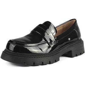 L37 HANDMADE SHOES Dames natuurlijk leer I handgemaakte schoenen I unieke stijl I Lotery Loafer, zwart, 41 EU, zwart, 41 EU