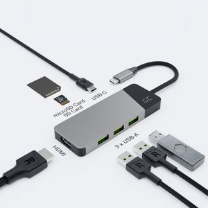 GreenCell - HUBGC01 - Docking Station - Zilver - USB-C met 7 Havens